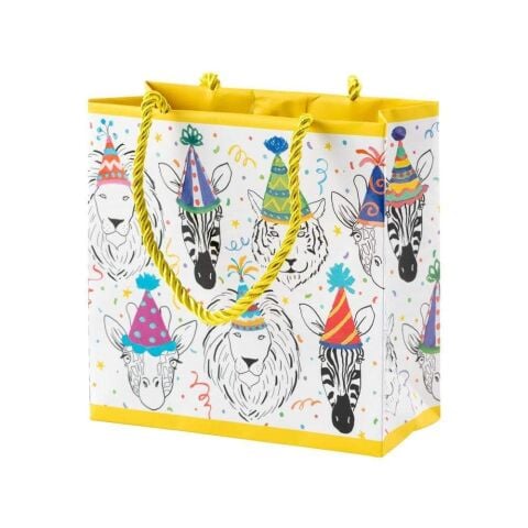 Safari Birthday Small Square Gift Bag - 1 Each