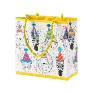 Safari Birthday Small Square Gift Bag - 1 Each