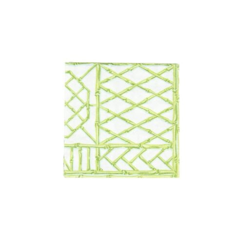 Bamboo Screen Moss Green Paper Linen Cocktail Napkins - 15 Per Package
