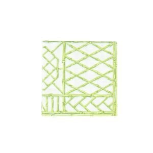 Bamboo Screen Moss Green Paper Linen Cocktail Napkins - 15 Per Package