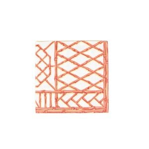Bamboo Screen Coral Paper Linen Cocktail Napkins - 15 Per Package