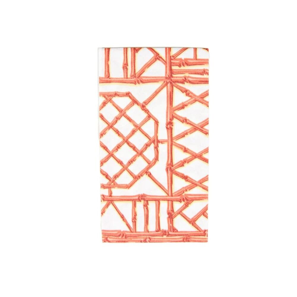 Bamboo Screen Coral Paper Linen Guest Towel Napkins 12 Per Package