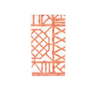 Bamboo Screen Coral Paper Linen Guest Towel Napkins - 12 Per Package