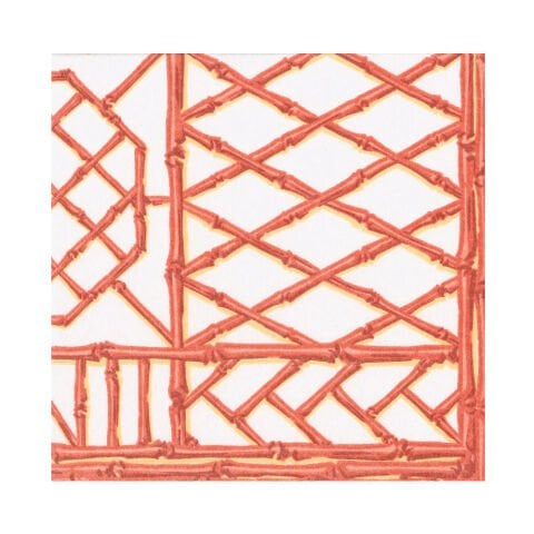 Bamboo Screen Coral Paper Linen Luncheon Napkins - 15 Per Package