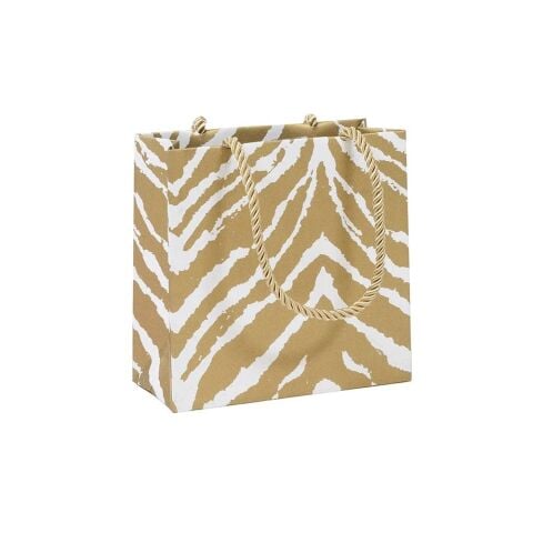 Go Wild Gold & White Small Square Gift Bag  1 Each