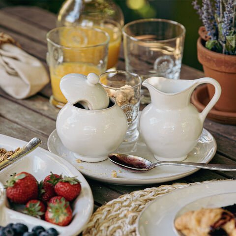 Puro Sugar Bowl with Lid- Whitewash
