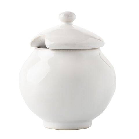 Puro Sugar Bowl with Lid- Whitewash
