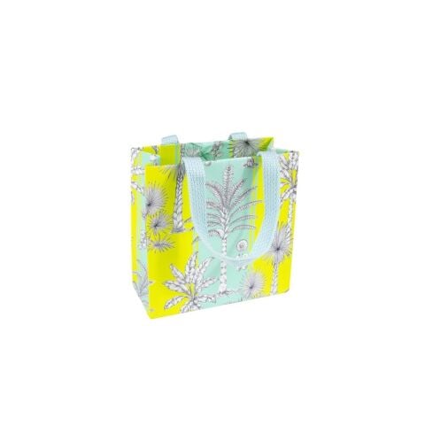 Southern Palms Turquoise & Lime Small Square Gift Bags 1 Each