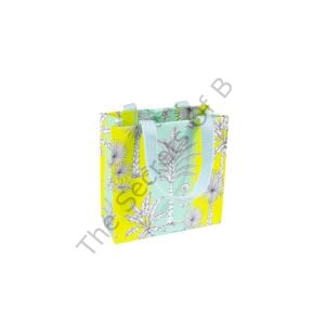 Southern Palms Turkuaz ve Limon Yeşili Küçük Kare Hediye Çantası