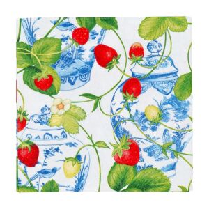 Strawberries And Cream Cocktail Napkins 20 Per Package