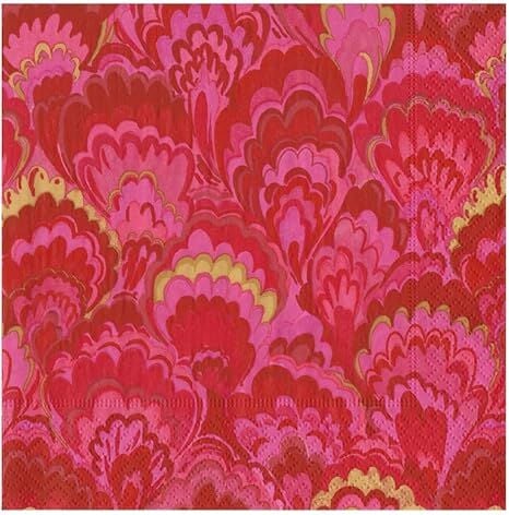Marbled Ceramica Red & Fuchsia Luncheon Napkins - includes 20 Luncheon Napkins