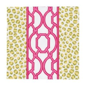 Knots And Spots Green & Fuchsia Cocktail Napkins - 20 Per Package