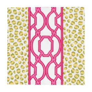 Knots And Spots Yeşil ve Fuşya Kokteyl Peçetesi 20li Paket