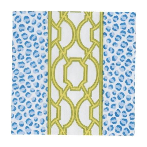 Knots And Spots Blue & Green Cocktail Napkins - 20 Per Package