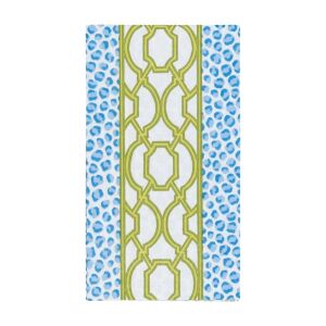 Knots And Spots Mavi ve Yeşil Misafir Havlusu Peçeteler Paket Başına 15 Adet