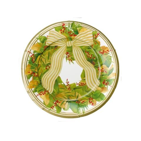 Magnolia Wreath Paper Salad & Dessert Plates - includes 8 Paper Salad & Dessert Plates