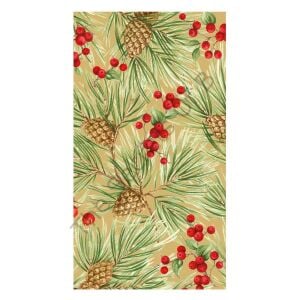Evergreen And Berries Gold Misafir Peçetesi 15 Misafir Peçetesi