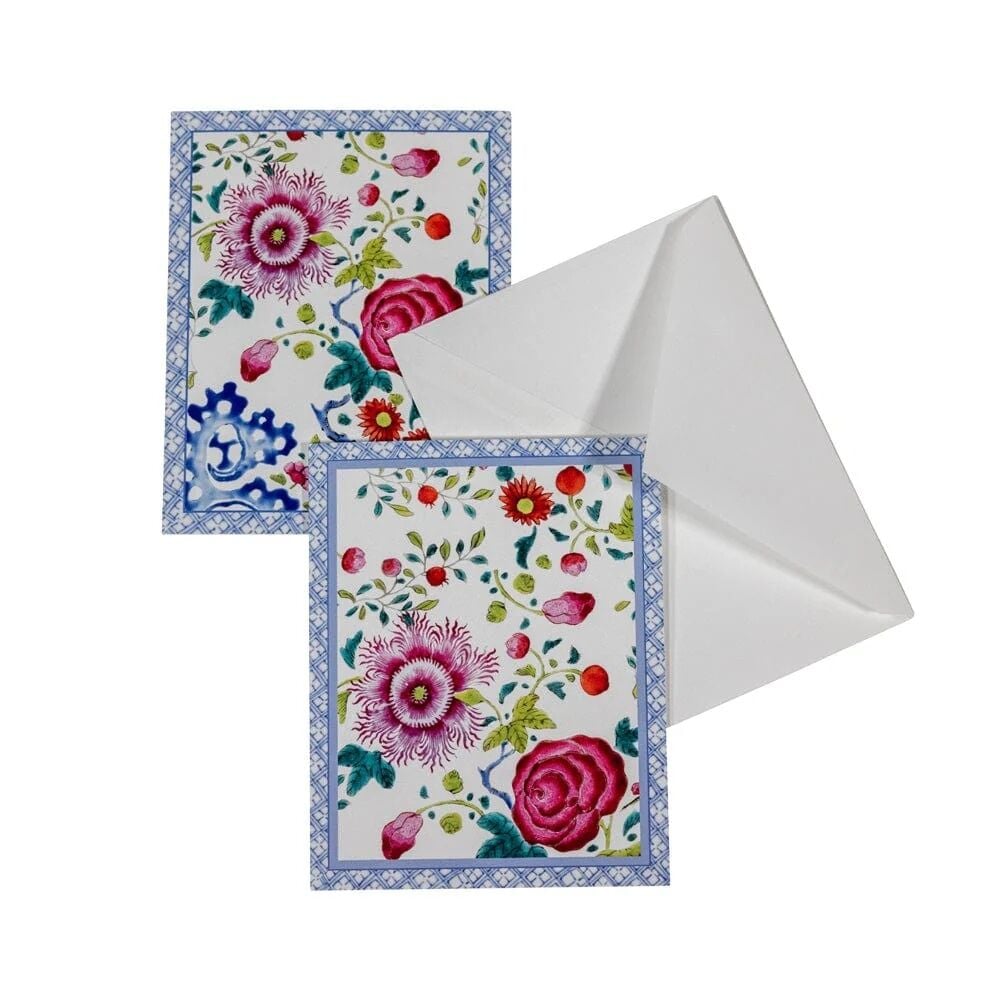 Floral Porcelain Assorted Boxed Note Cards  10 Note Cards & 10 Envelopes