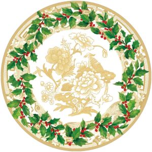 Holly Ceramic Ivory/Gold Hardback Placemat - 1count