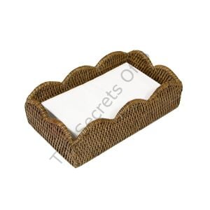Rattan Dalgalı Kenarlı Misafir Peçeteliği Doğal