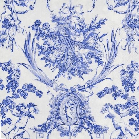 Romantic Toile Blue Dinner Napkins - 20 Per Package
