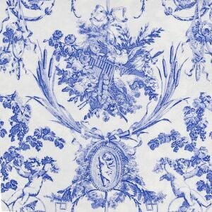 Romantic Toile Blue Dinner Napkins - 20 Per Package