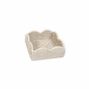 Rattan Dalgalı Kenarlı Öğle Yemeği Peçetesi Krem