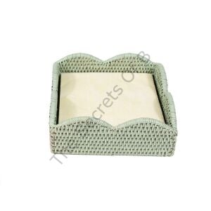Rattan Dalgalı Kenarlı Öğle Yemeği Peçetesi Yeşil