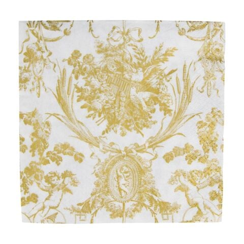 Romantic Toile Gold Luncheon Napkins - 20 Per Package