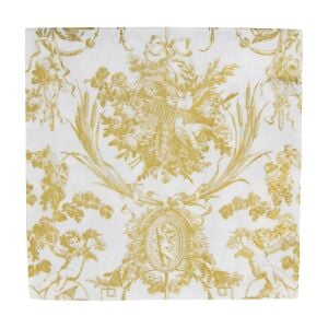 Romantic Toile Gold Luncheon Napkins - 20 Per Package