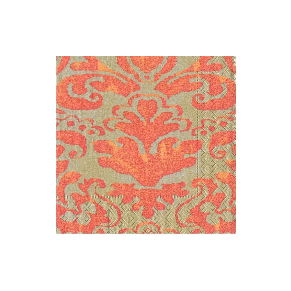 Palazzo Paper Cocktail Napkins in Coral - 20 Per Package