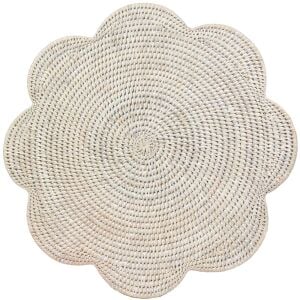 Rattan Dalgalı Kenarlı Round Amerikan Servis Krem 1 Amerikan Servis