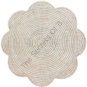 Rattan Dalgalı Kenarlı Round Amerikan Servis Krem 1 Amerikan Servis