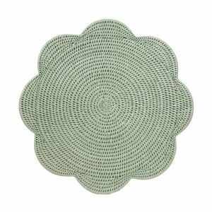 Rattan Dalgalı Kenarlı Round Amerikan Servis Yeşil 1 Amerikan Servis