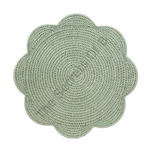 Rattan Dalgalı Kenarlı Round Amerikan Servis Yeşil 1 Amerikan Servis