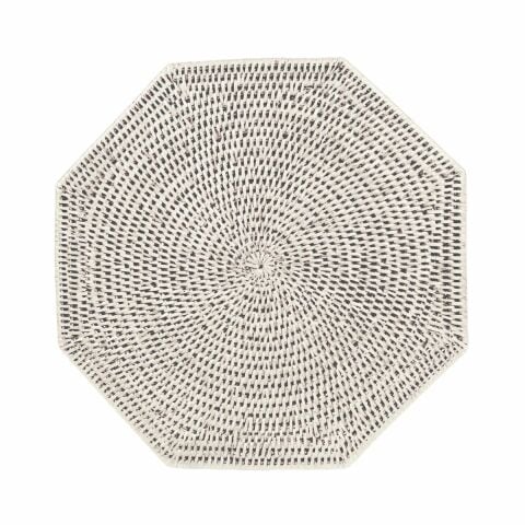 Rattan Octagonal Placemat in Cream  1 Placemat