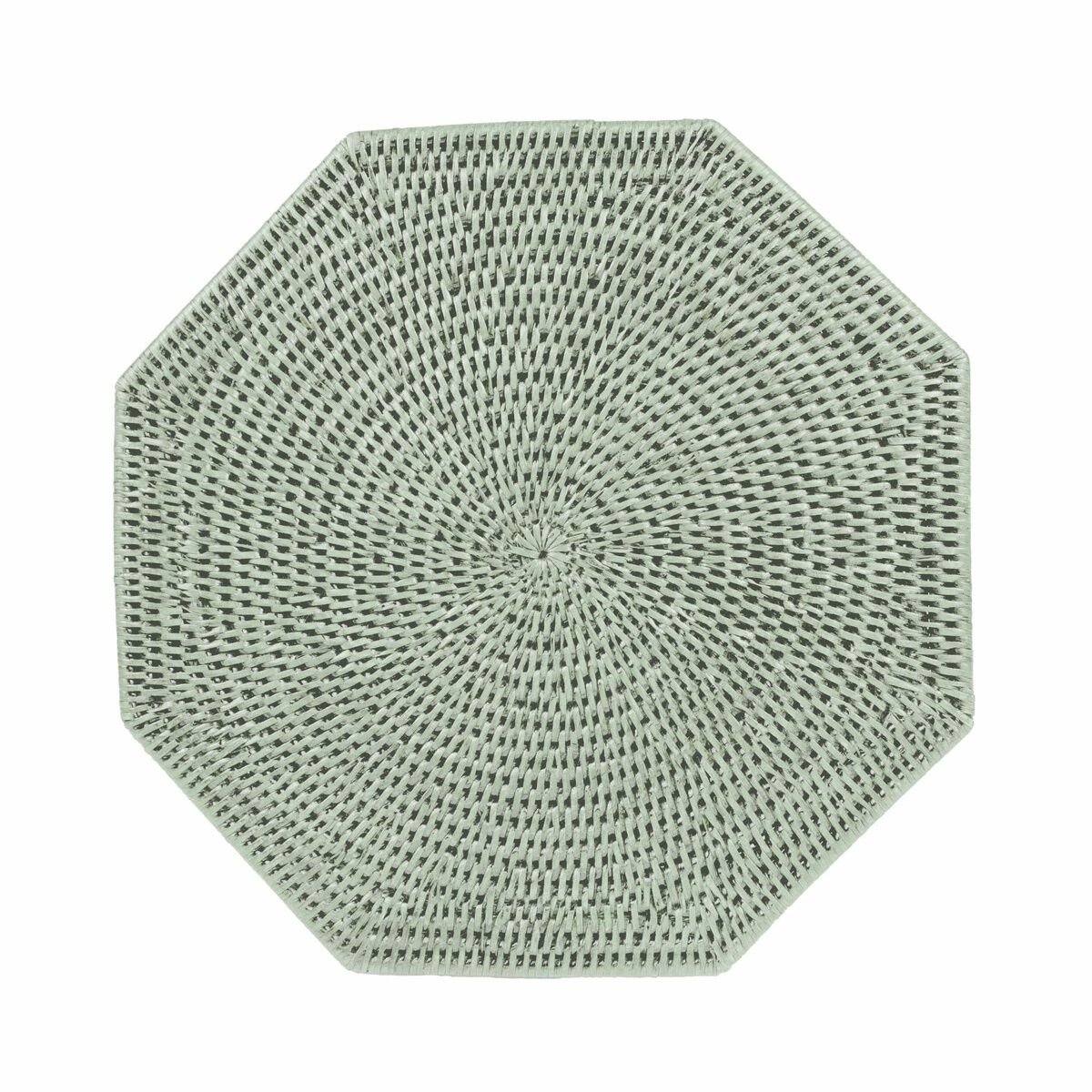 Rattan Octagonal Placemat in Green  1 Placemat