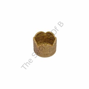 Rattan Dalgalı Kenarlı Şarap Şişesi Altlığı Krem 1 Coaster