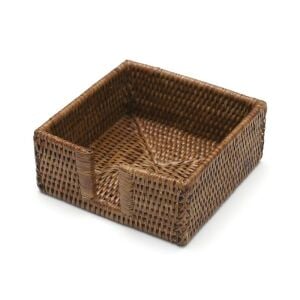 Rattan Cocktail Napkin Holder İn Dark Natural