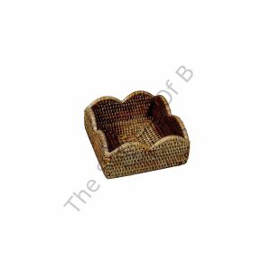 Rattan Dalgalı Kenarlı Kokteyl Peçetelik Doğal