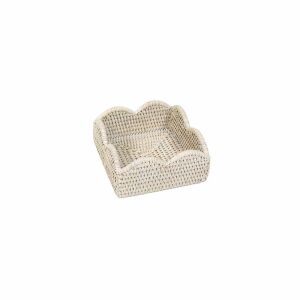 Rattan Dalgalı Kenarlı Kokteyl Peçetelik Krem