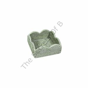 Rattan Dalgalı Kenarlı Kokteyl Peçetelik Yeşil