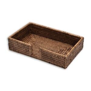 Rattan Guest Towel Napkin Holder in Dark Natural - 1 Each