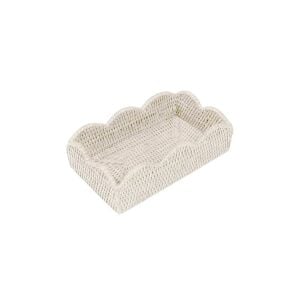 Rattan Scalloped Guest Towel Napkin Holders İn Cream 1 Napkin Holder