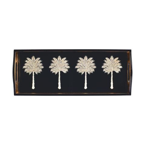 Grand Palms Lacquer Bar Tray in Black  1 Each