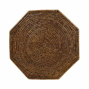 Rattan Octagonal Amerikan Servis Doğal 1 Amerikan Servis