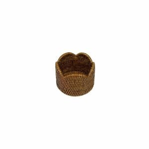 Rattan Dalgalı Kenarlı Şarap Şişesi Altlığı Doğal 1 Coaster