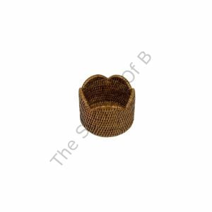 Rattan Dalgalı Kenarlı Şarap Şişesi Altlığı Doğal 1 Coaster