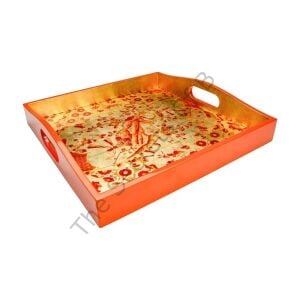 Gilded Porcelain Mercan ve Gold Lake Tepsi