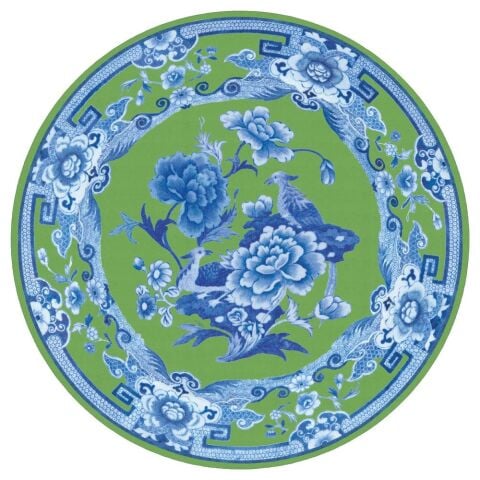 green and blue plate die cut placemats 4 each